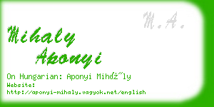 mihaly aponyi business card